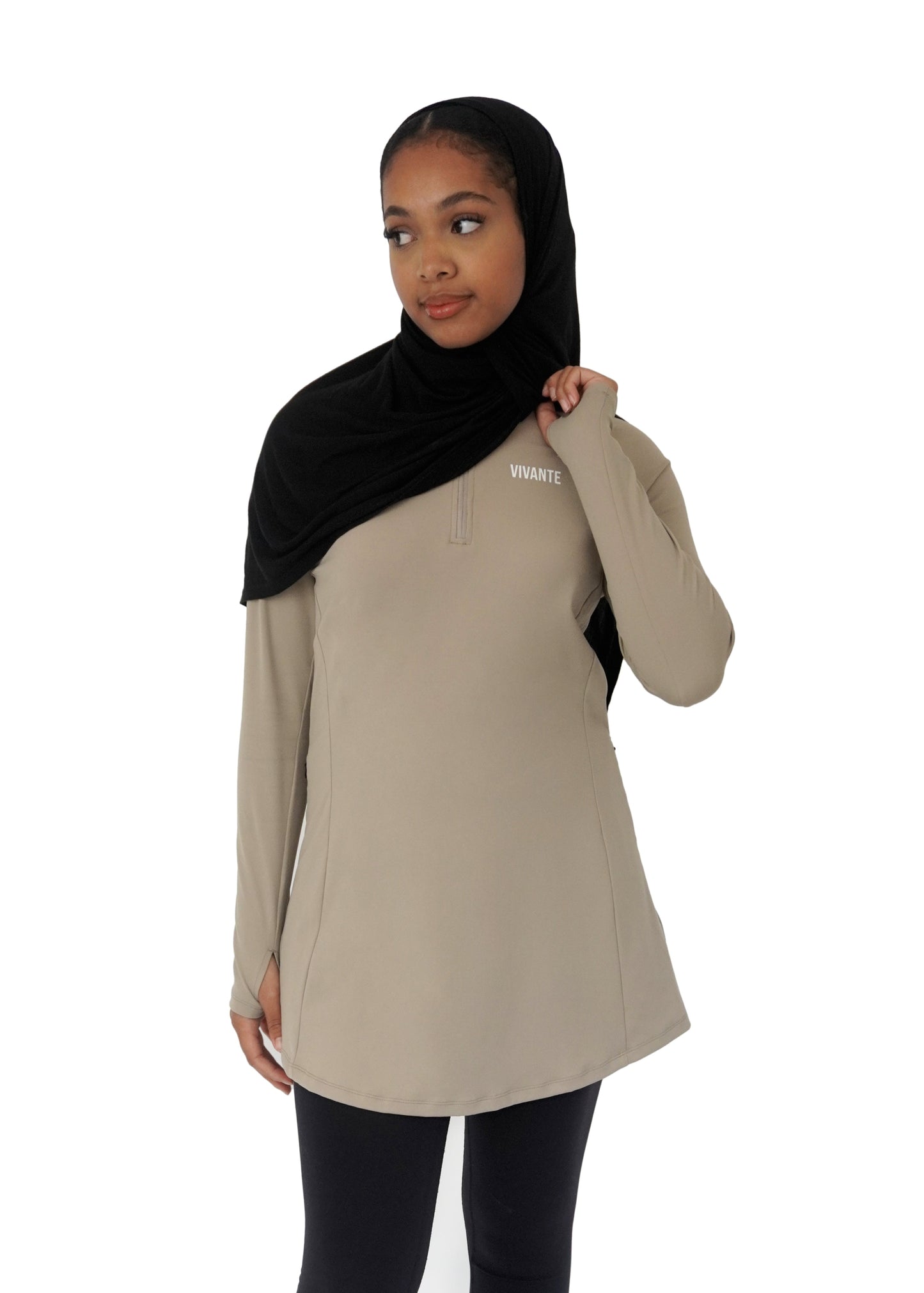 SAND - MODEST ACTIVEWEAR TOP