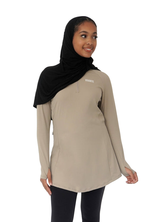SAND - MODEST ACTIVEWEAR TOP