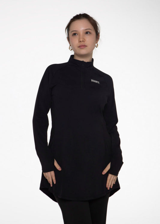JET BLACK - MODEST ACTIVEWEAR TOP