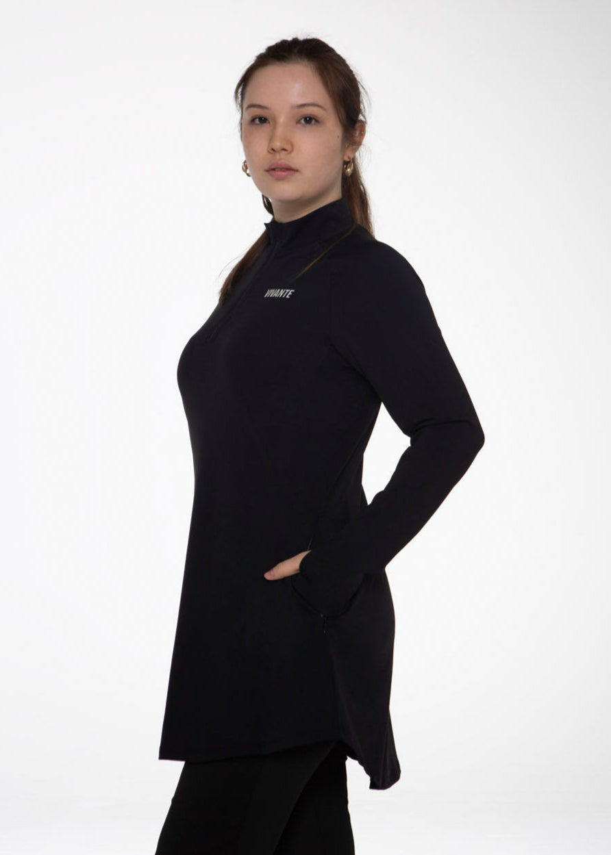 JET BLACK - MODEST ACTIVEWEAR TOP