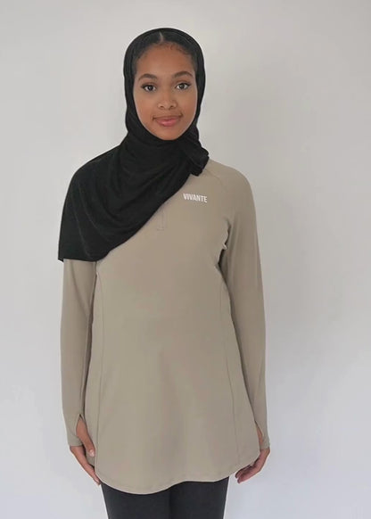 SAND - MODEST ACTIVEWEAR TOP